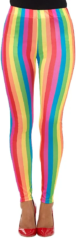 Smiffys Rainbow Clown Leggings Cozy Lounge Pants Leggings