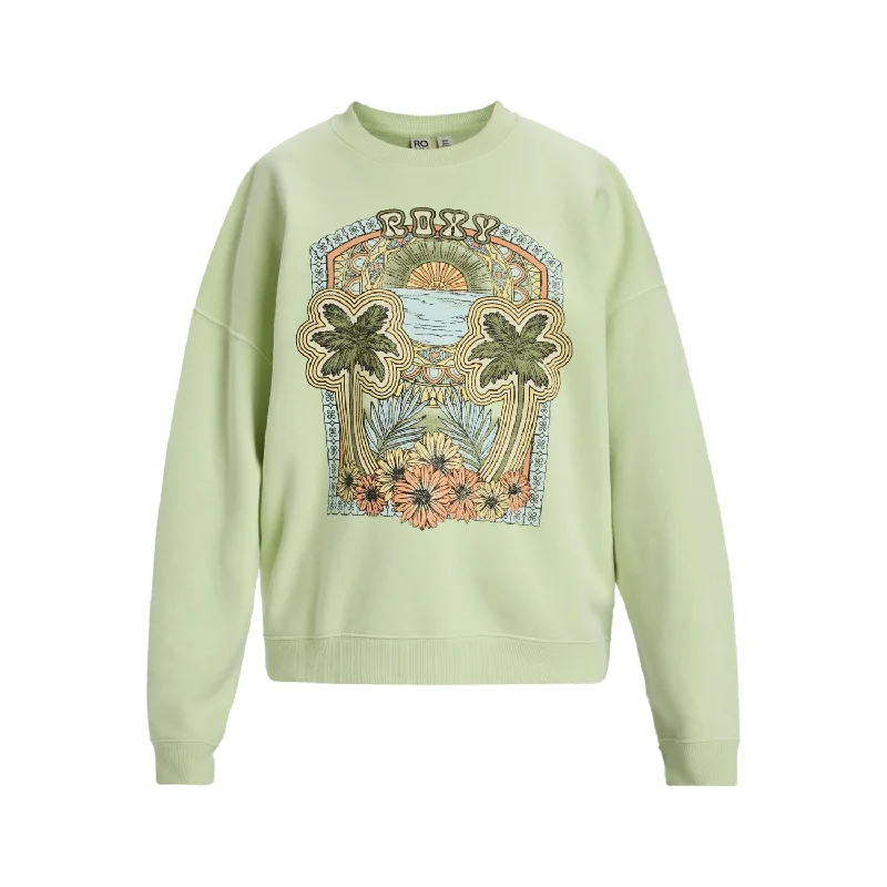 Roxy Lineup Pullover Sweatshirt Flutter Sleeve Feminine