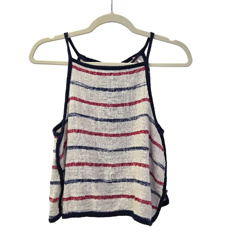 Free People Serendipity Striped Open Back Crop Top Size Small Fashionable Trendy Casual