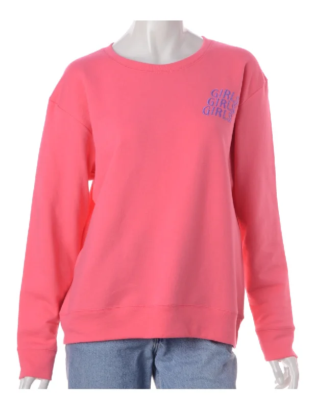 Label Embroidered Sweatshirt Hoodie with High Neck Warm Protective