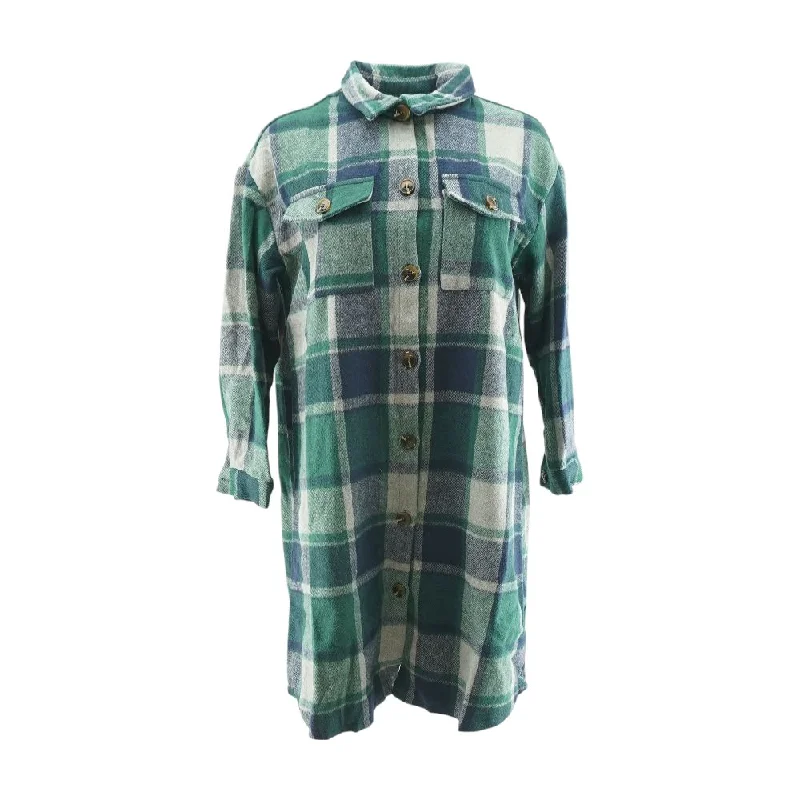 Green Plaid Coat Cape Coat Herringbone Coat Tweed Coat