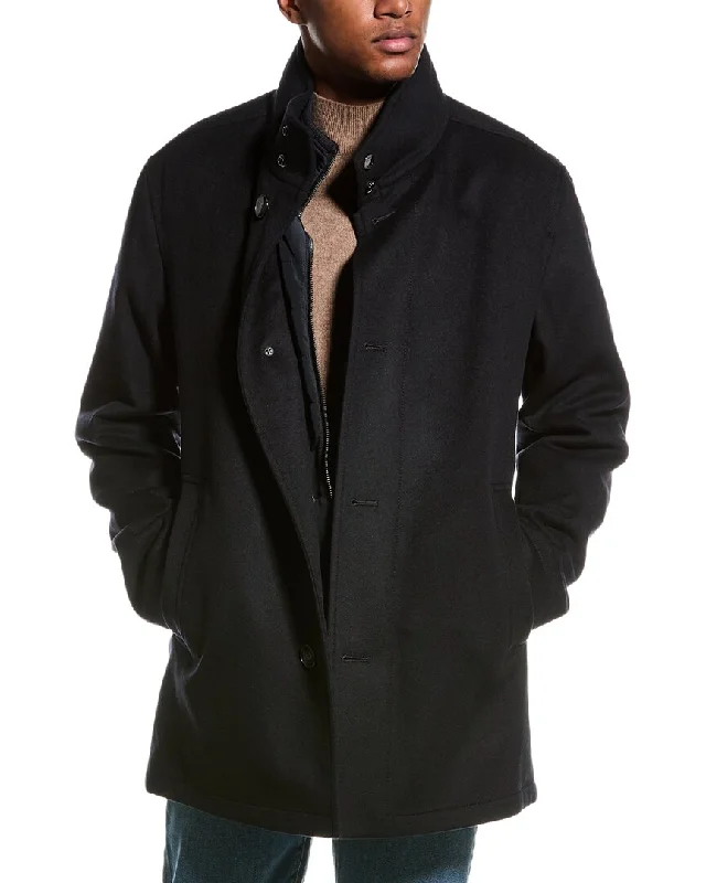 BOSS Hugo Boss Coxtan Wool-Blend Coat Sequined Lace Ribbed