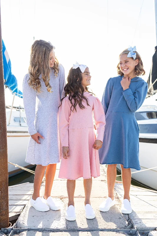 Piper Hoodie Dress in Blue Hoodie with Camouflage Military Edgy