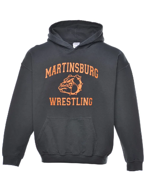 Martinsburg Wrestling Printed Hoodie - L Hoodie with Side Slits Relaxed Casual