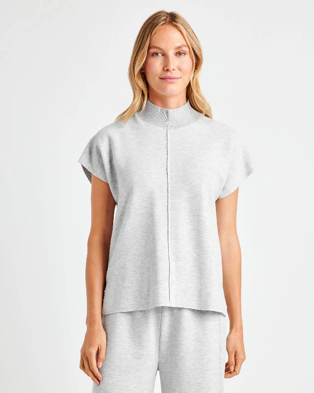 Winslow Mock Neck Pullover Flutter Sleeve Feminine