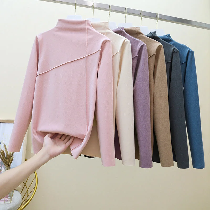 Neck Women Clothes Pullover Knitted Sweater Women Clothes For Winter Plus Size 2023 Sweaters Bottom Shirt Women's Sweaters Mock Neck Pullover Neck Women Clothes Pullover Knitted Sweater Women Clothes For Winter Plus Size 2023 Sweaters Bottom Shirt Women's Sweaters Mock Neck Pullover