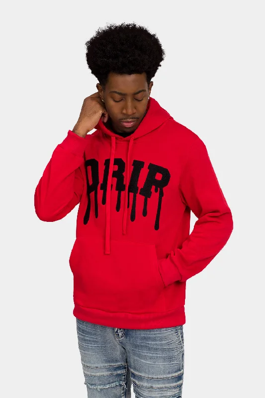 Drip Fleece Pullover Hoodie Scalloped Neck Pullover
