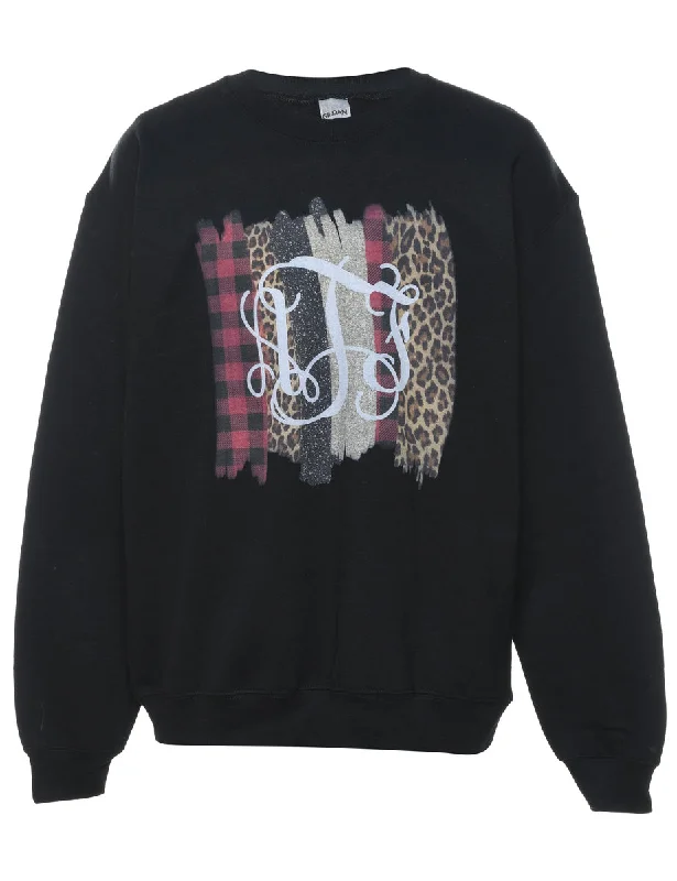 Classic Printed Round Neck Sweatshirt - M Hoodie with Strings Custom Fit Adjustable