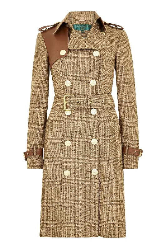 Marlborough Trench Coat - Tawny Bomber Denim Leather