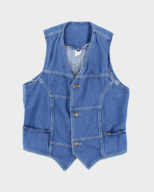 Vintage Lee Denim Waist Coat - M Hooded Jacket Zipper Jacket Button Jacket