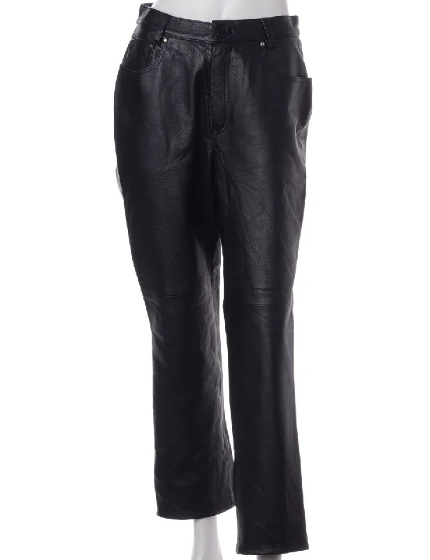 Label Bella Leather Cropped Trouser Trousers Bootcut Casual