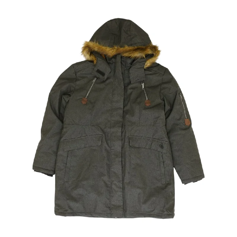 Gray Solid Coat Raincoat Turtleneck Coat Wrap Coat