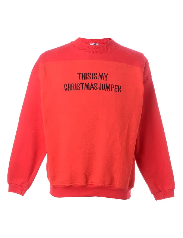 Label This Is My Christmas Sweatshirt Hoodie with Strings Custom Fit Adjustable