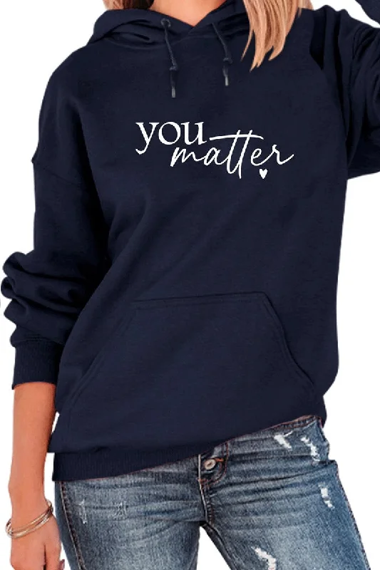 WOMEN MINIMALIST PRINTING CASUAL PULLOVER HOODIE Sheath Sleeve Elegant