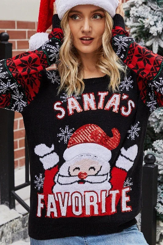 WOMEN CHRISTMAS SANTA PRINTED PULLOVER Short Sleeve Top