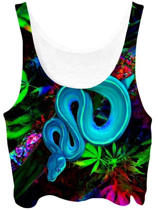 Snake in the Grass Crop Top Fleece Nylon Spandex