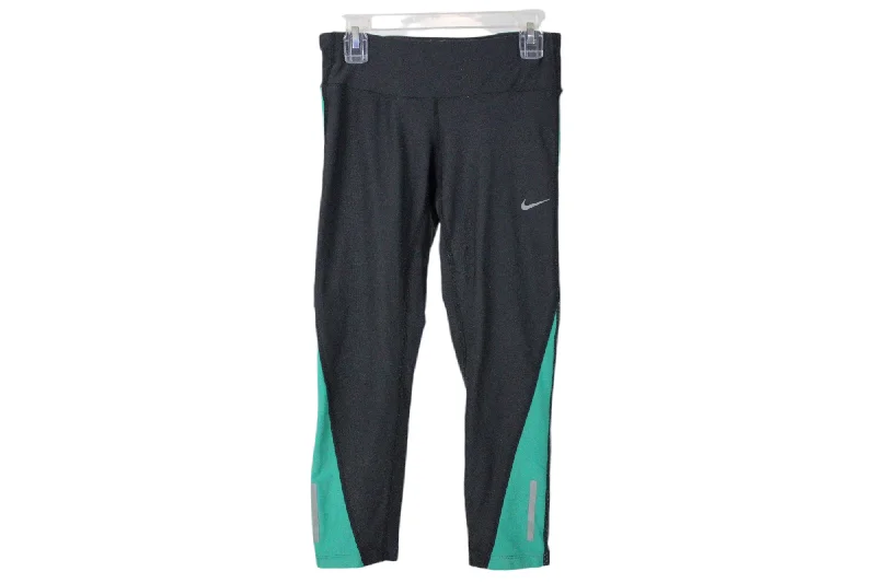 Nike Gray Capri Leggings | XS Fashionable Leather-Look Leggings