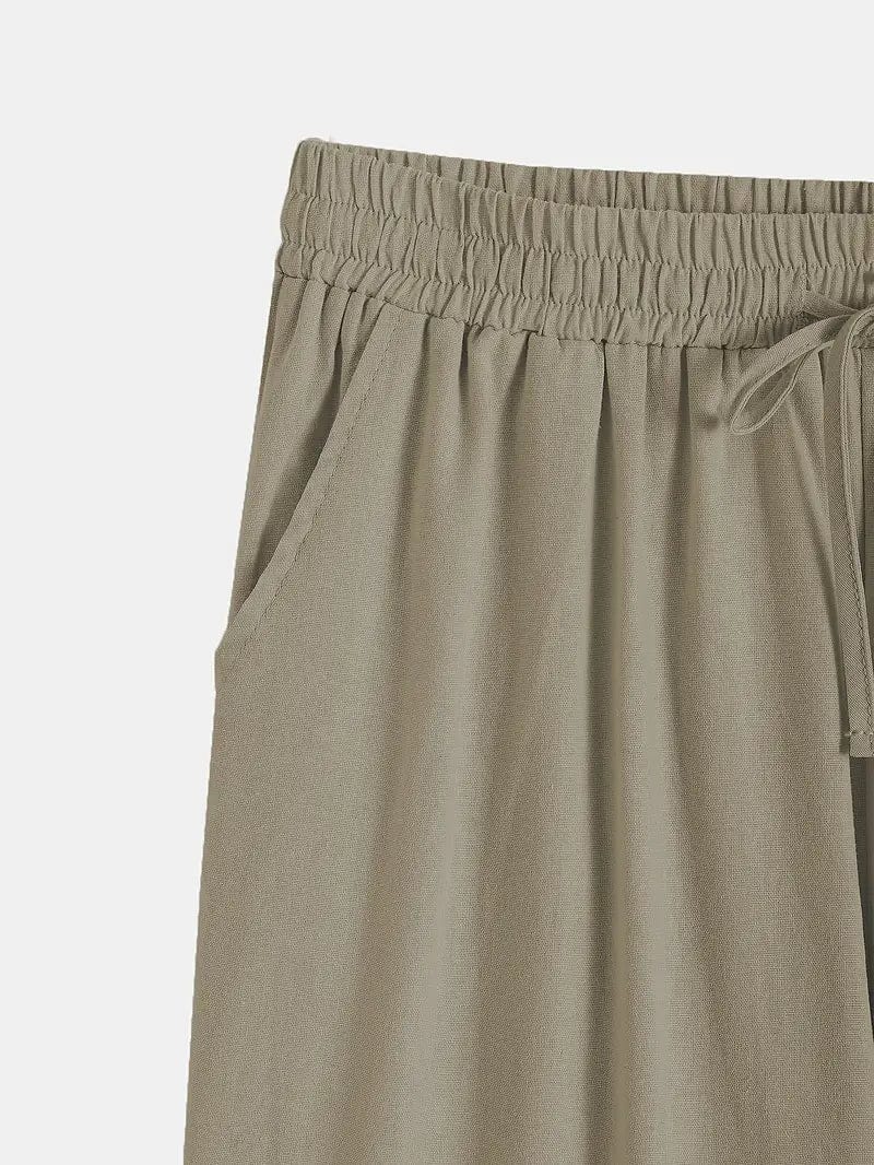 Relaxed Fit Linen Trousers with Side Pockets Trousers Corduroy Warm