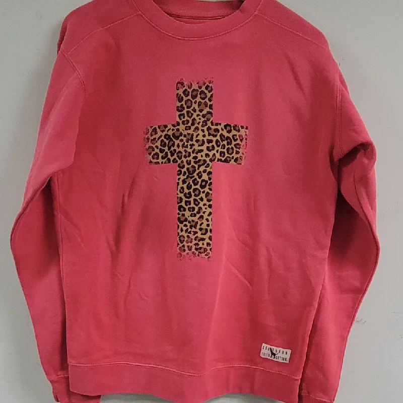 Southern Fried Cotton Cheetah Cross Sweatshirt Watermelon Hoodie with Hem Patch Decorative Personalized Southern Fried Cotton Cheetah Cross Sweatshirt Watermelon Hoodie with Hem Patch Decorative Personalized