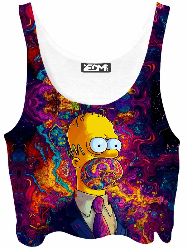Trippin On The Job Crop Top Mesh Fabric Canvas Fabric Denim Fabric