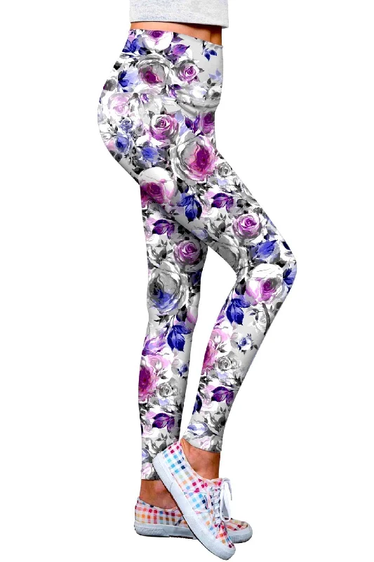 Floral Touch Lucy Printed Performance Leggings - Women Trendy Cut-Out Activewear Leggings