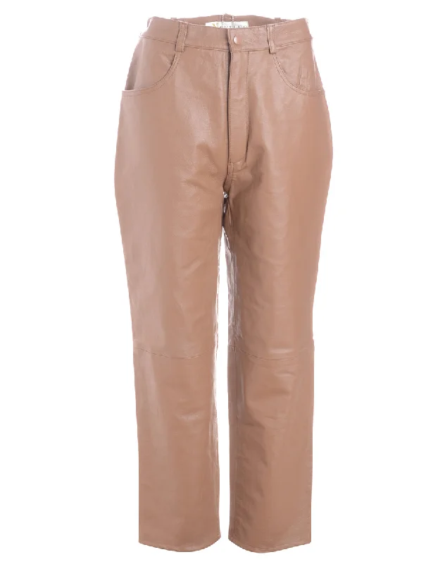 Label Bella Leather Cropped Trouser Trousers Velvet Soft