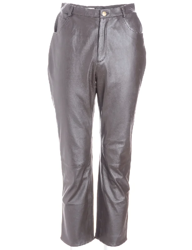 Label Bella Leather Cropped Trouser Trousers Fall Fleece