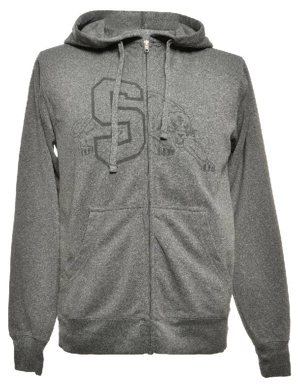 Miranda Printed Hoodie - M Hoodie with Applique Textured Unique