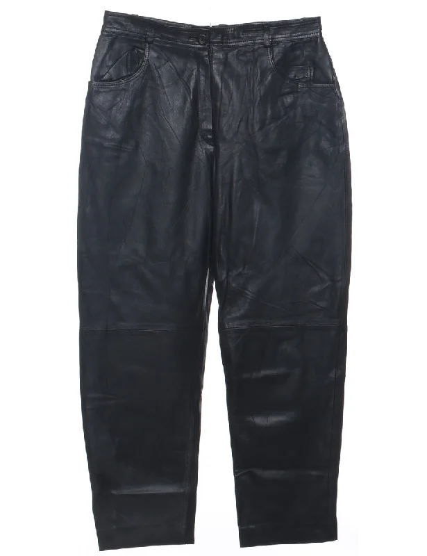 Leather Tapered Trousers - W32 L29 Trousers Tapered Slim Fit