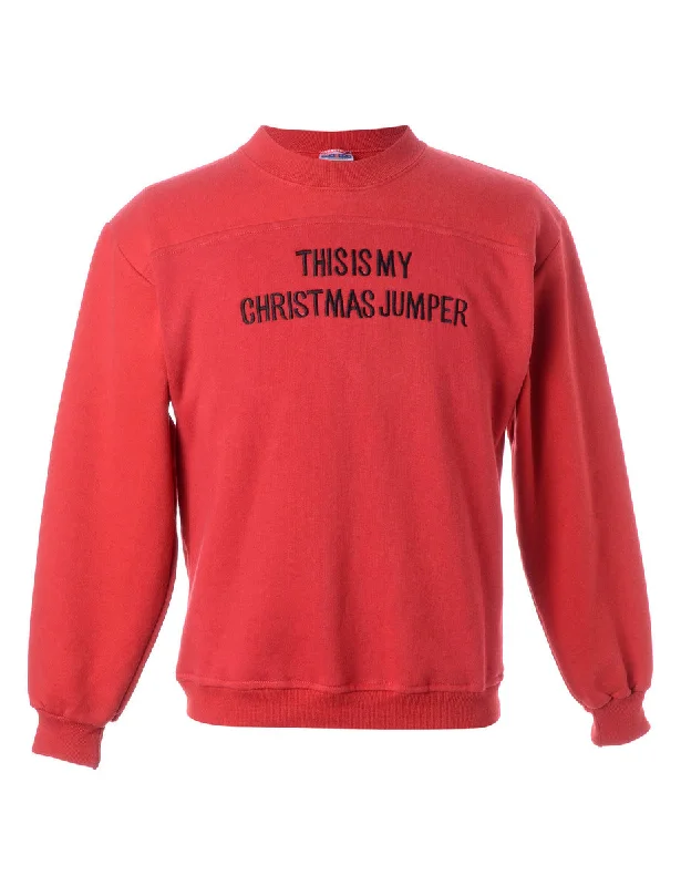 Label This Is My Christmas Sweatshirt Hoodie with Print Artistic Unique