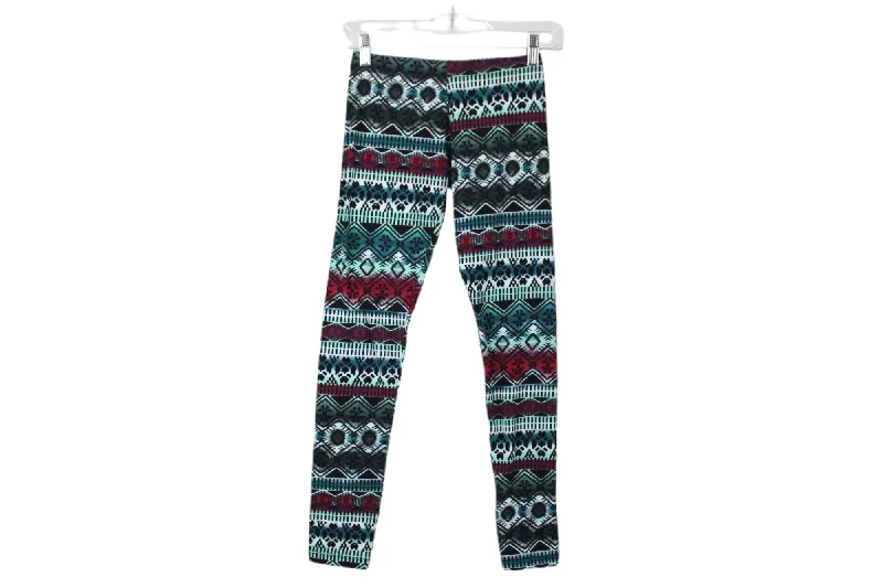 Charlotte Russe Black Pattern Leggings | M Comfortable Plus Size Leggings