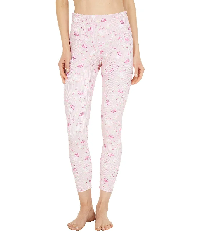 Onzie High Rise Rib Petite Rose Medium/Large Midi Leggings Cozy Ribbed Leggings