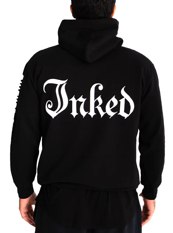 Unisex Inked Culture Style Art Hoodie - Black Hoodie with Contrast Stitching Detailed Premium