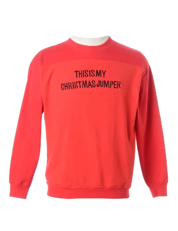 Label This Is My Christmas Sweatshirt Hoodie Crop Top Short Trendy
