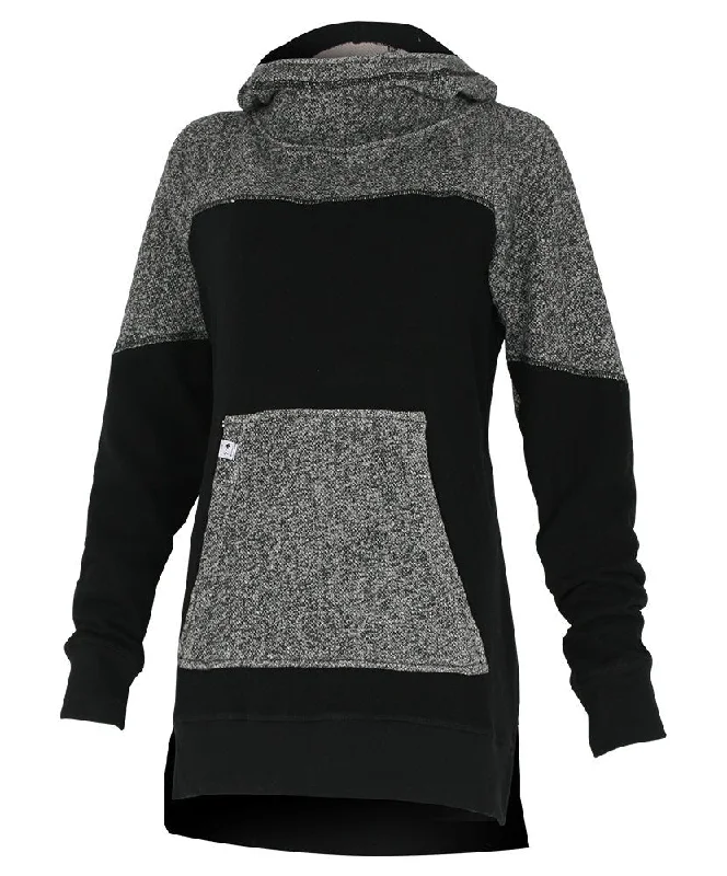 MTN Tunic Hoodie | Black/Heather Hoodie with Hood Adjustable Protection