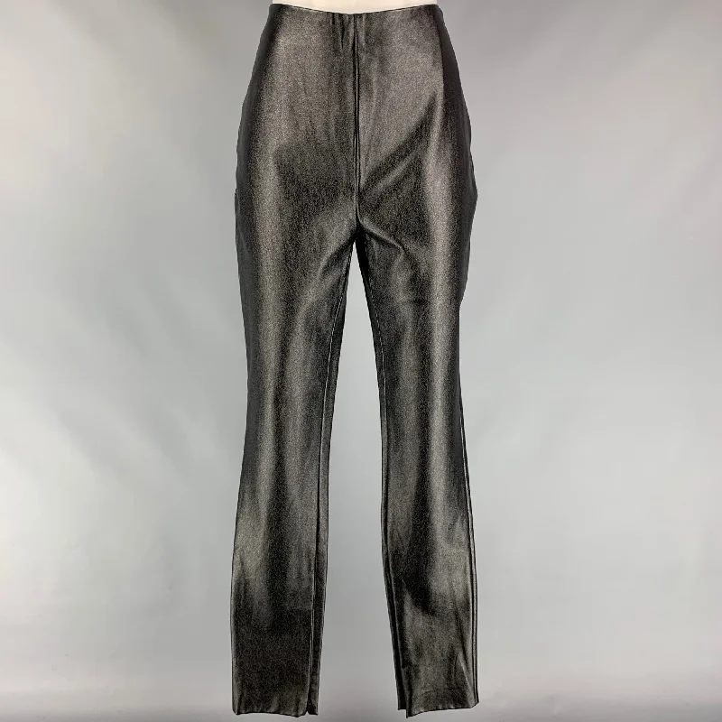 STAND STUDIO Size 4 Tabitha Black Faux Leather Ankle Zips Leggings Fashionable Fitted Workout Leggings