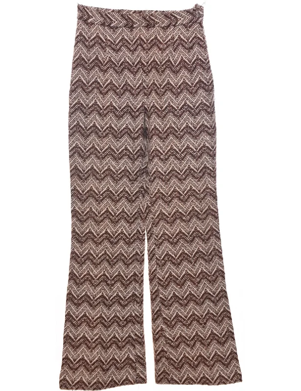Herringbone Tweed Trousers - W25 L28 Trousers Versatile Stylish