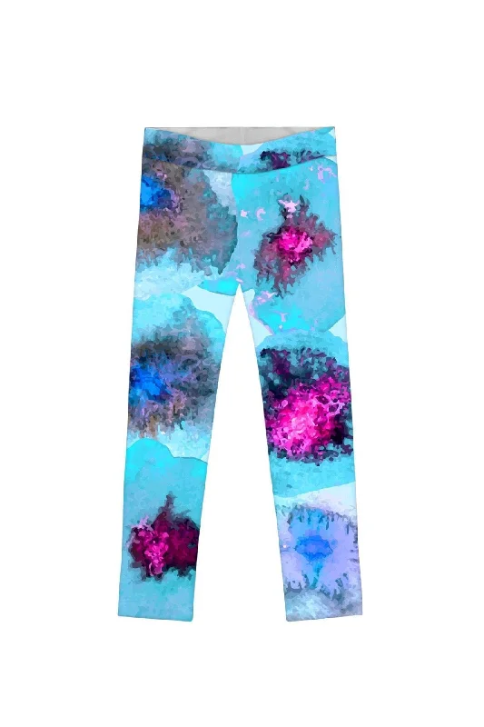 Medusa Lucy Cute Blue Printed Designer Eco Leggings - Girls Comfortable Full-Body Compression Leggings