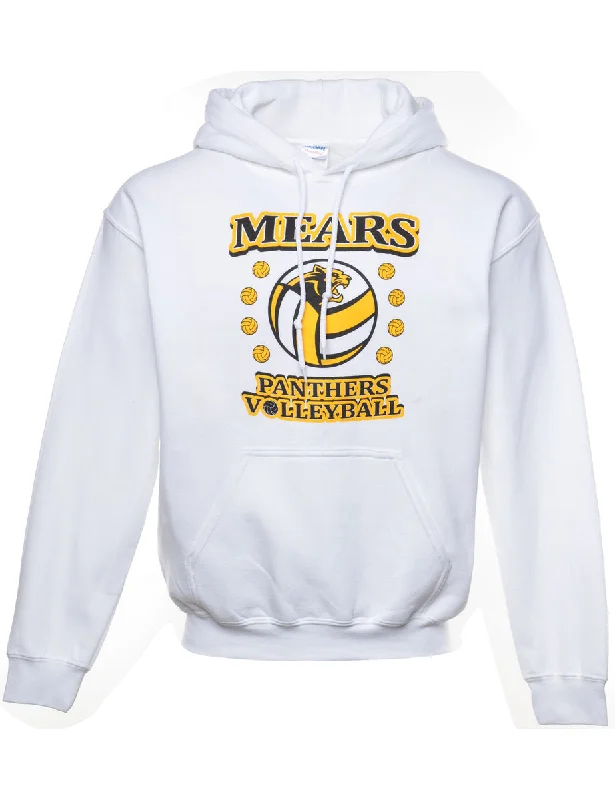 Mears Panthers Volleyball Printed Hoodie - M Hoodie with Hem Detail Decorative Unique Mears Panthers Volleyball Printed Hoodie - M Hoodie with Hem Detail Decorative Unique