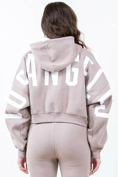 American Bazi Letter Graphic Long Sleeve Drawstring Cropped Hoodie Hoodie with Bell Sleeves Flared Feminine American Bazi Letter Graphic Long Sleeve Drawstring Cropped Hoodie Hoodie with Bell Sleeves Flared Feminine