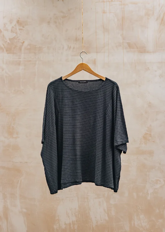Striped Crop Top in Lights Out Thin Crop Top Open Front Quick Dry