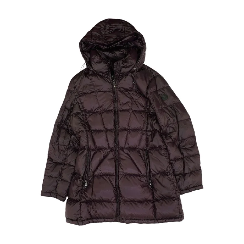 Purple Solid Puffer Coat Jersey Tulle Batik