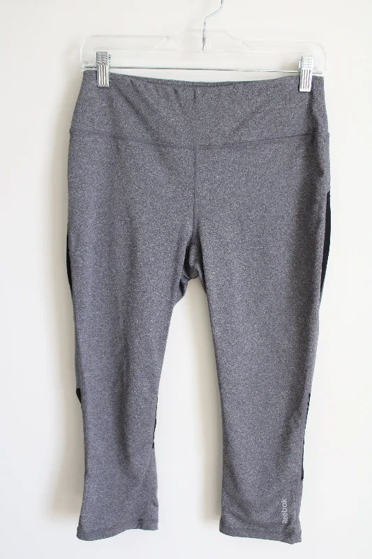 Reebok Gray Capri Legging | M Fashionable Solid Color Tights