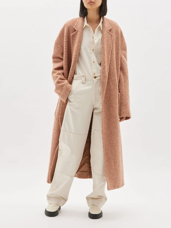 oversized woollen coat Pleated Ruffled tiered