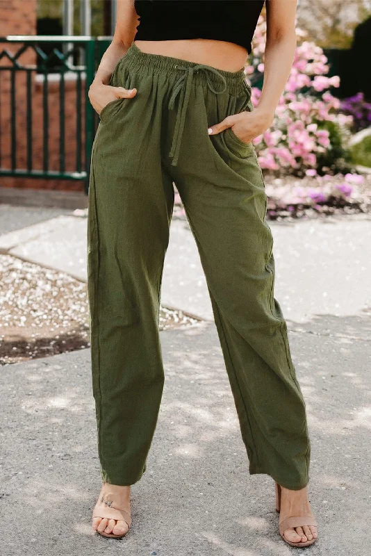 Flowy Linen Trousers for Women Trousers Culottes Wide Leg