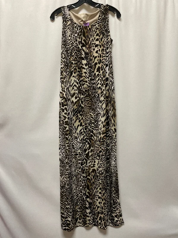 Animal Print Dress Casual Midi Chicos, Size S Elegant V-Neck Midi Dress