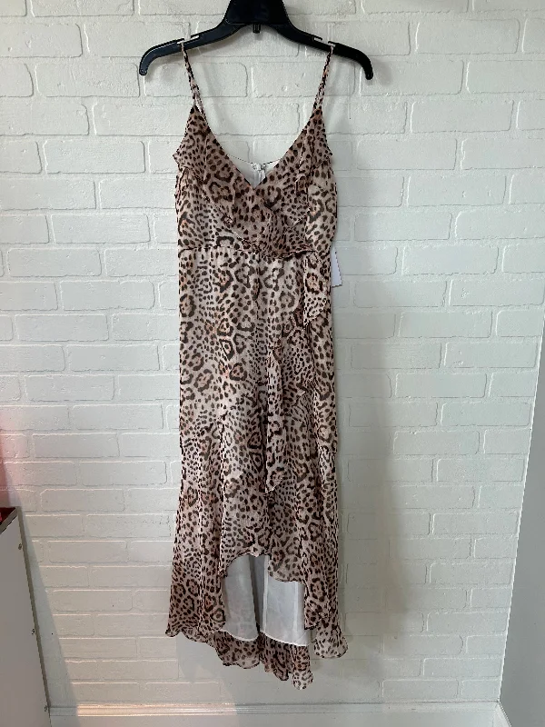 Animal Print Dress Party Midi Express, Size S Fashionable A-Line Midi Dress