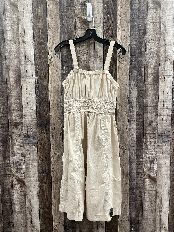 Beige Dress Casual Midi Universal Thread, Size M Trendy Long Sleeve Midi Dress