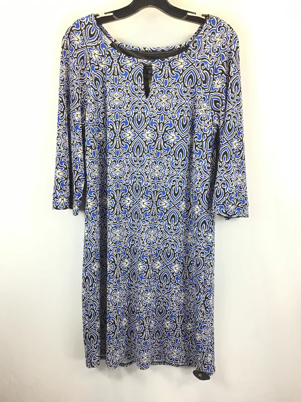 Black & Blue Dress Casual Midi Laundry, Size S Comfortable Geometric Print Midi Dress Black & Blue Dress Casual Midi Laundry, Size S Comfortable Geometric Print Midi Dress