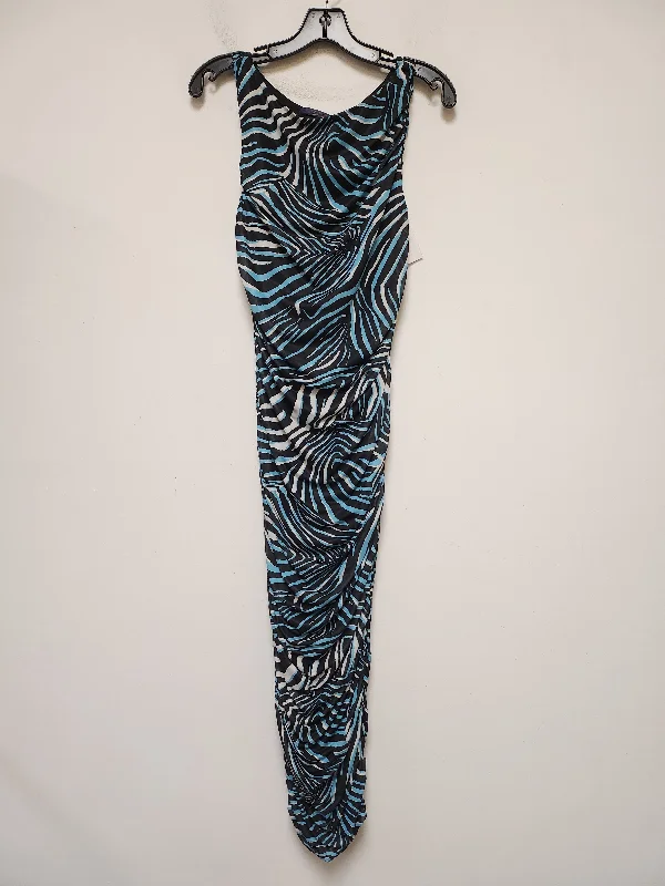 Black & Blue Dress Casual Midi Rachel Zoe, Size M Trendy Bodycon Midi Dress